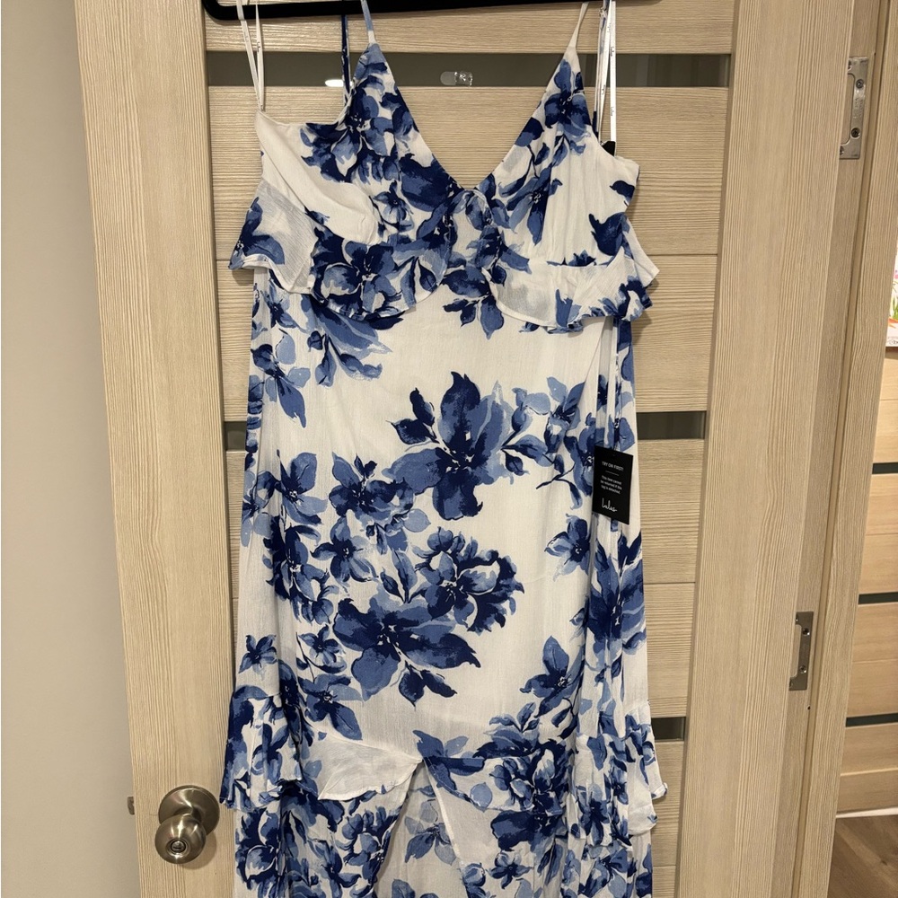 Floral Blue and White Dress